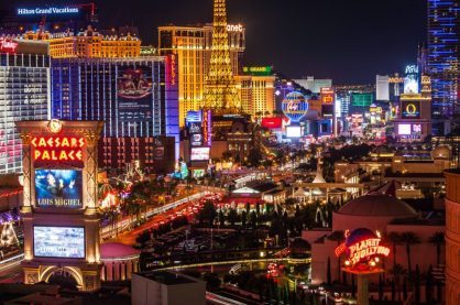The Las Vegas strip at night