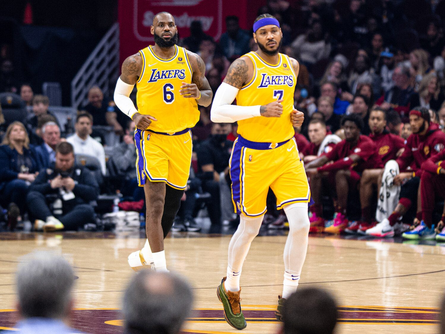 LeBron James and Carmelo Anthony of LA Lakers