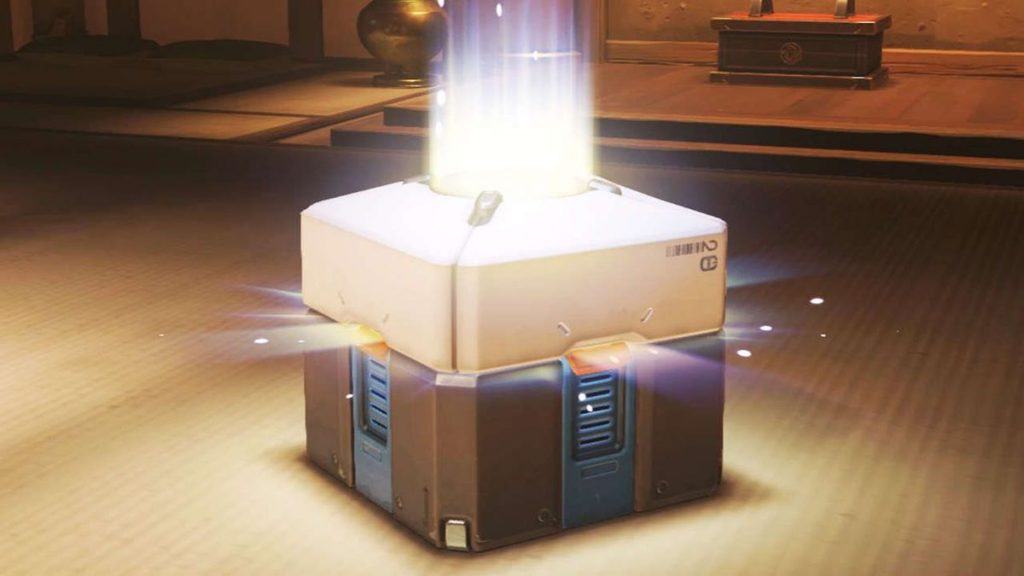 A loot box from the game Overwatch