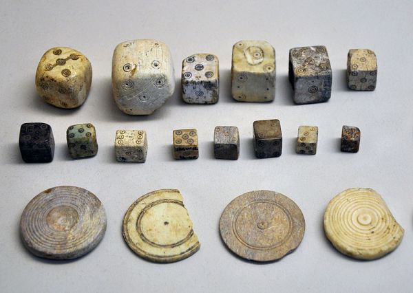 An image of some medieval gaming objects