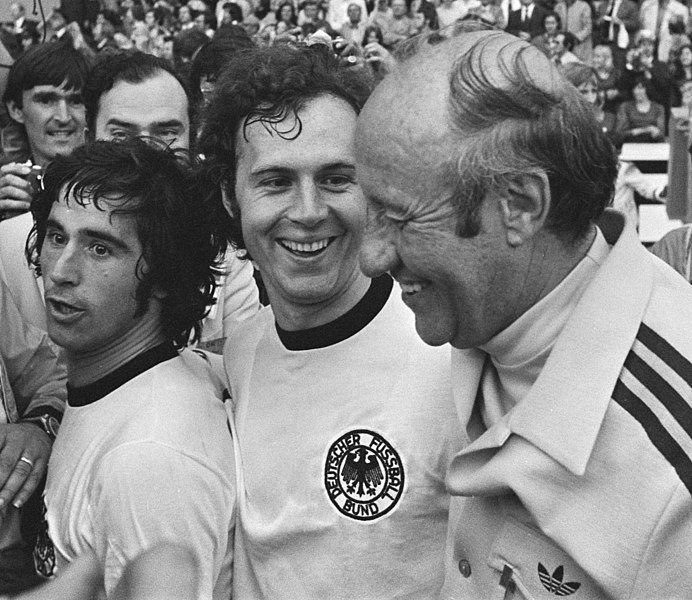 Muller, Beckenbauer and trainer Schon