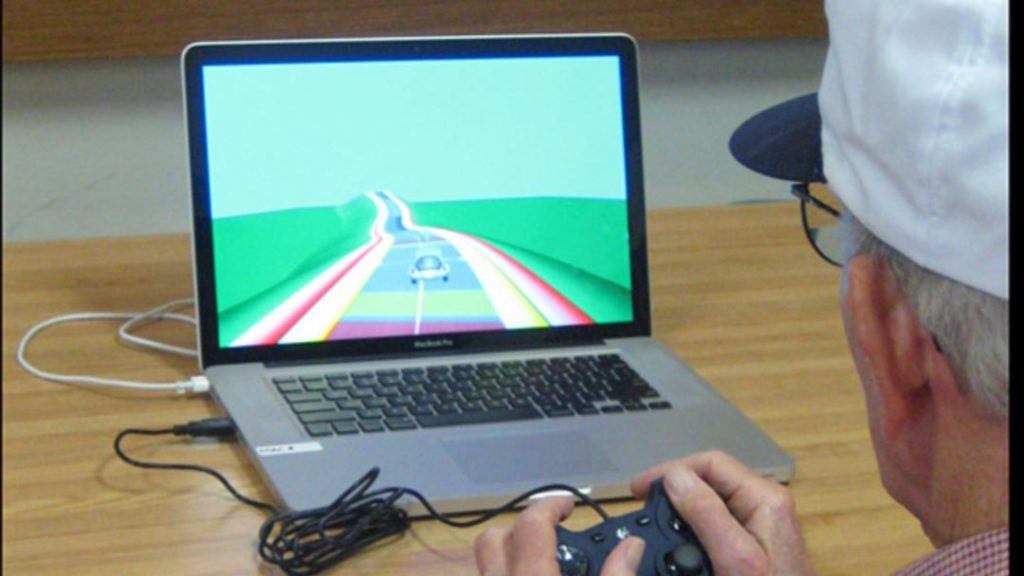 Older people training their brain by playing NeuroRacer