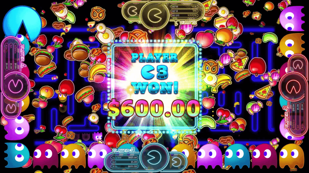 A players winnings from a Pac-Man casino game