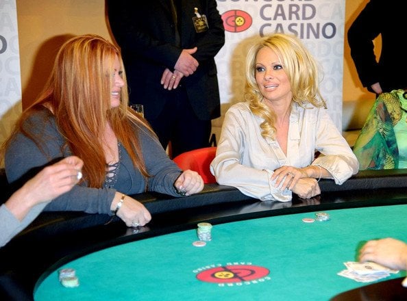 Pamela Anderson playing poker