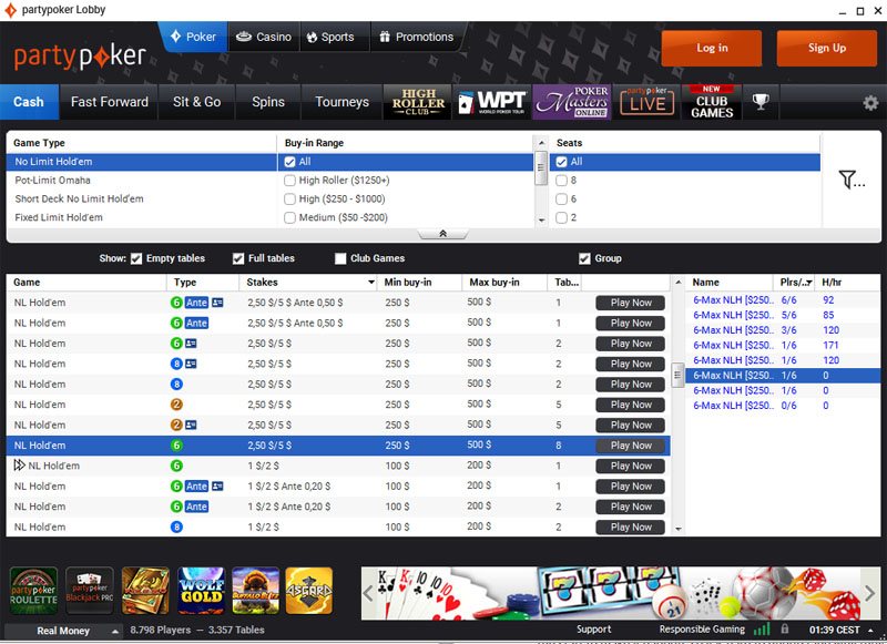 PartyPoker client