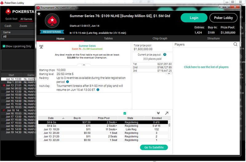 PokerStars tournaments