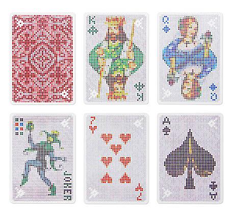 Pixel-themed playing cards