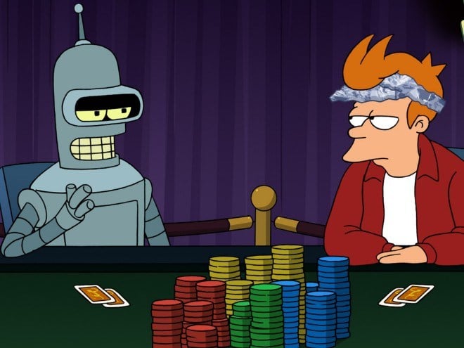 Futurama poker bot Bender vs human Fry