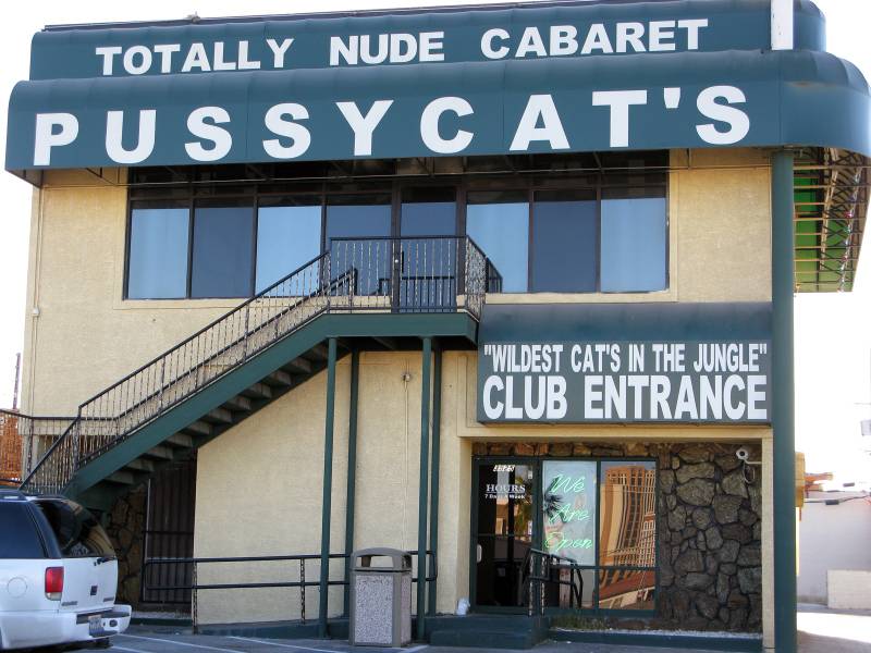 facade of pussycat's club in Vegas