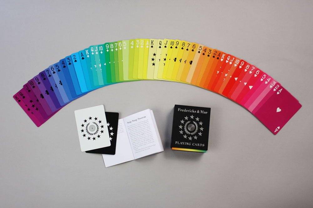 Rainbow-themed playing cards