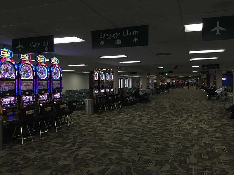 Casino slots upon arriving at the airport