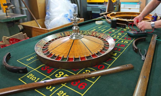 A rigged roulette table being created