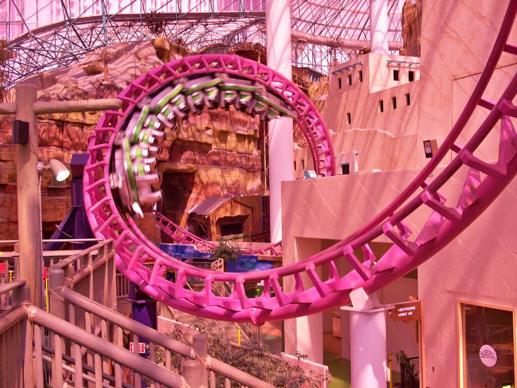 A rollercoaster at Circus Circus in Las Vegas