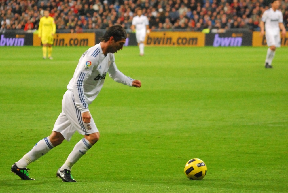 Sergio Ramos playing for Real Madrid