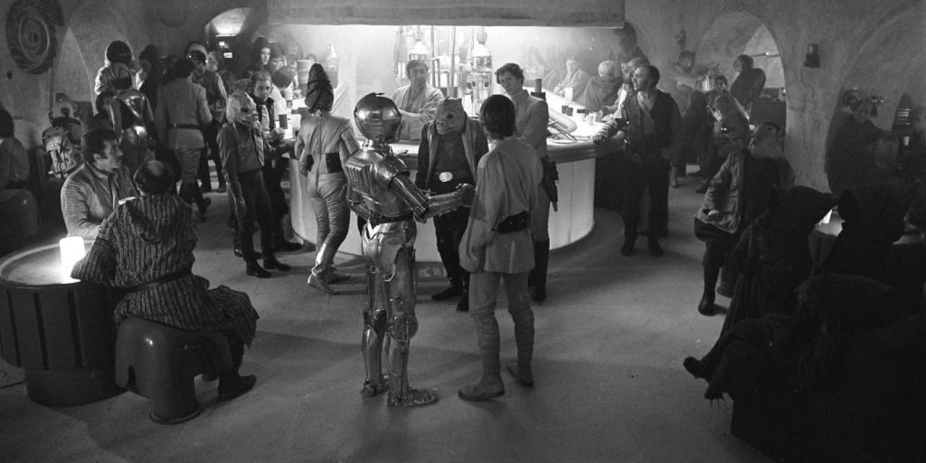 An image of characters from the Star Wars universe