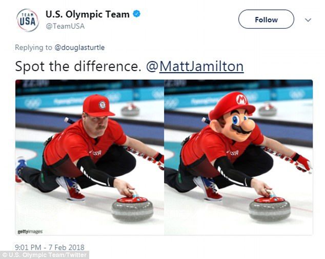 US Curler who resembles Super Mario