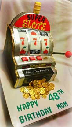 An image of a Super Slots birthday cake