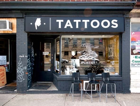 A tattoo shop on the high street