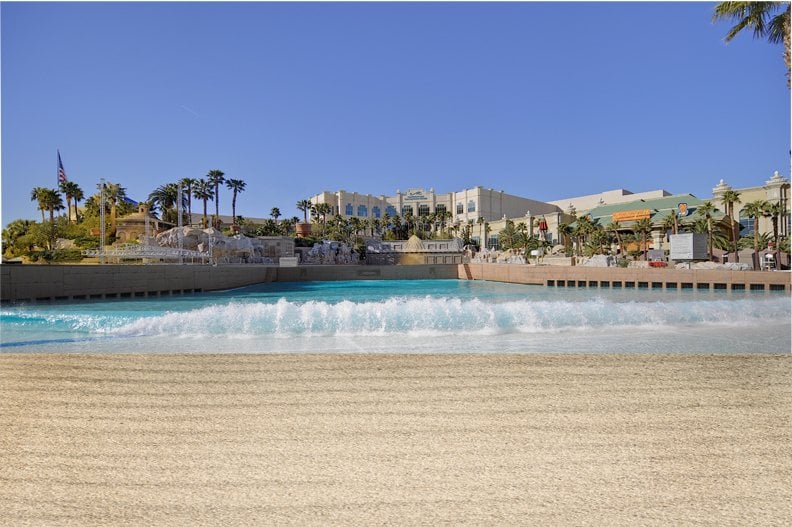 The Beach situated outside the Mandalay Bay
