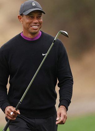 Tiger Woods holding a golf club