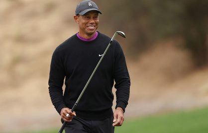 Tiger Woods holding a golf club