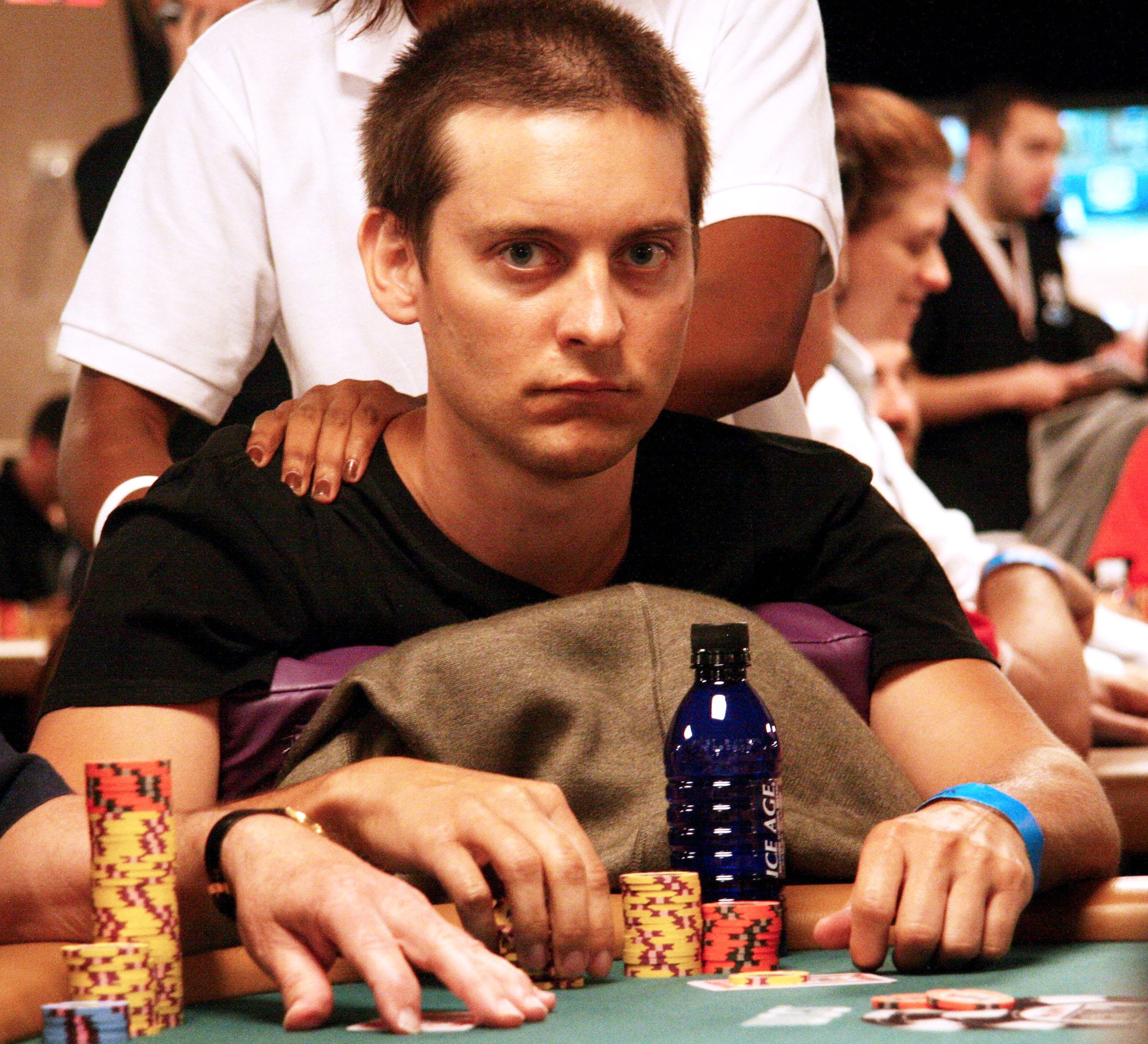 Tobey Maguire competing at the World Series of Poker