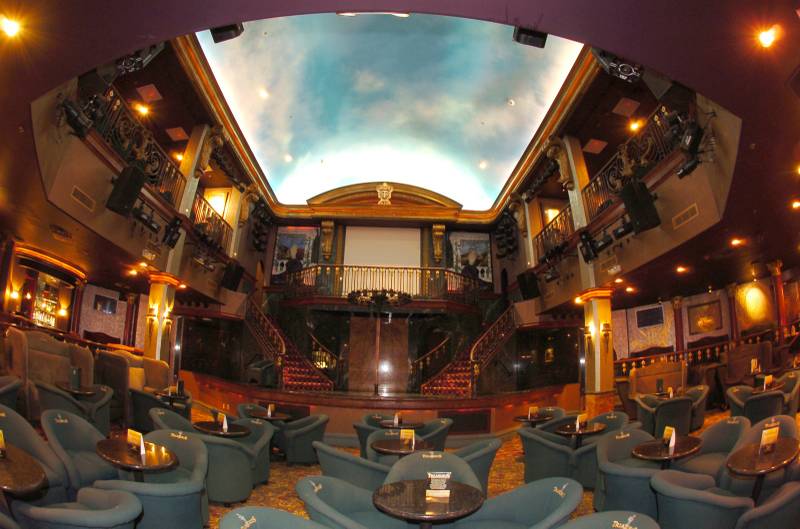 inside of Treasures adult club with sky ceiling 