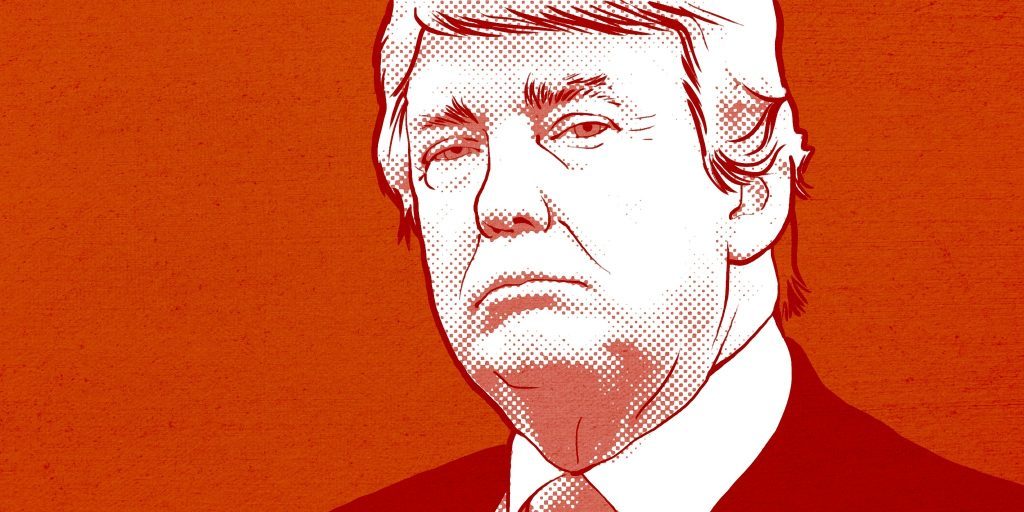 illustration of donald trump in orange