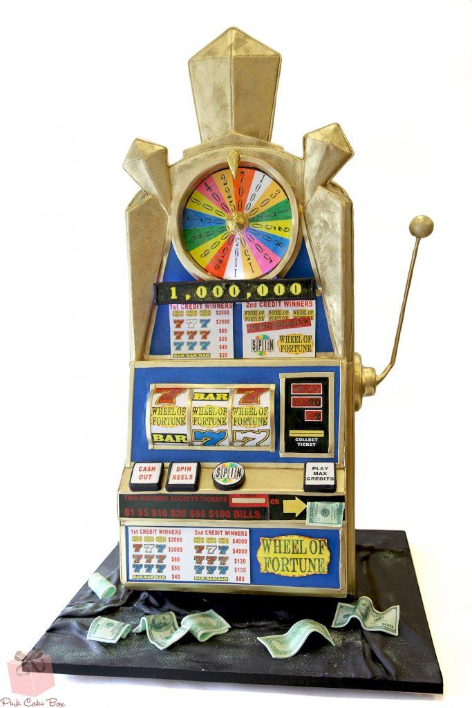 An image of the Wheel of Fortune slots cake