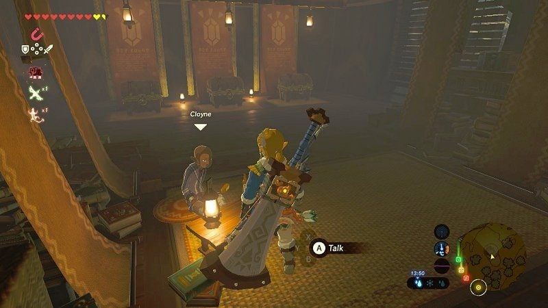 In-game action of gambling in the Zelda game