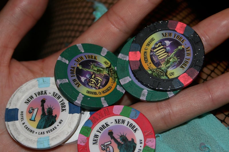 Casino chips of different values