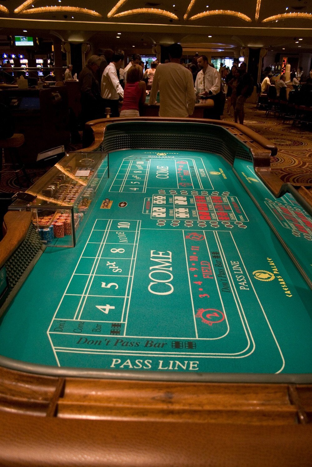 An empty craps table