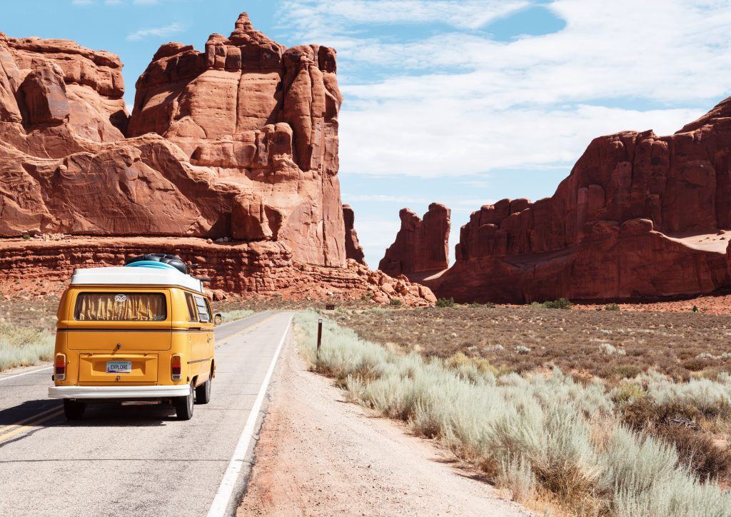 Campervan on road