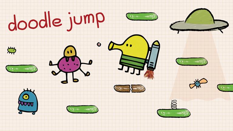 Doodle Jump logo on a cream background