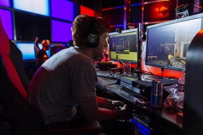 eSports players performing on the main stage
