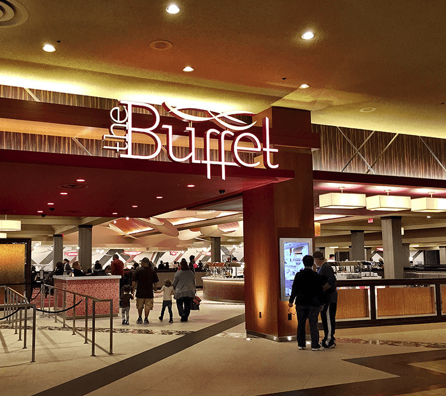 interior of buffet at the excalibur 