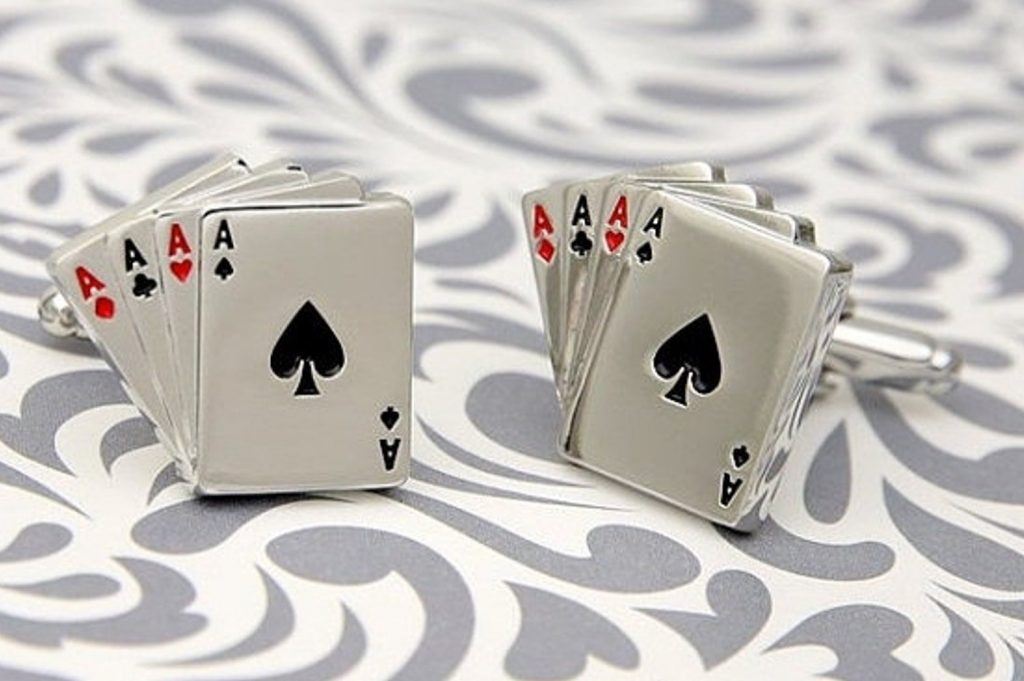 Diamonds & Clubs Card Suits Cufflinks Poker Player Gambler Present Gift Box