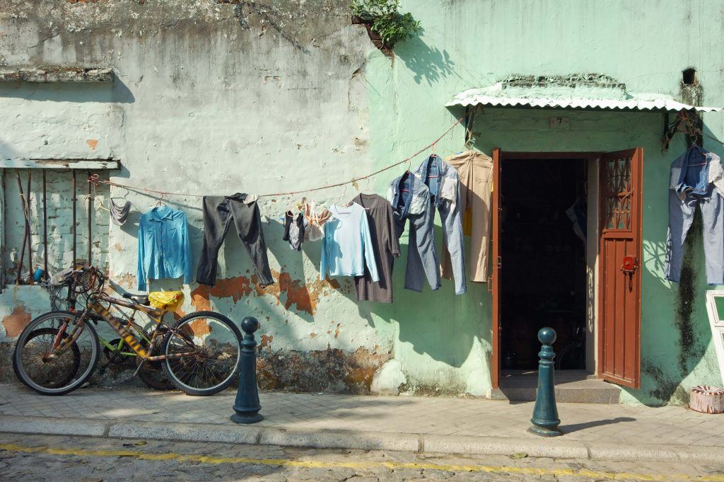 outside of slum home in Macau