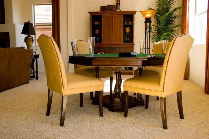 card table at casino set up at home