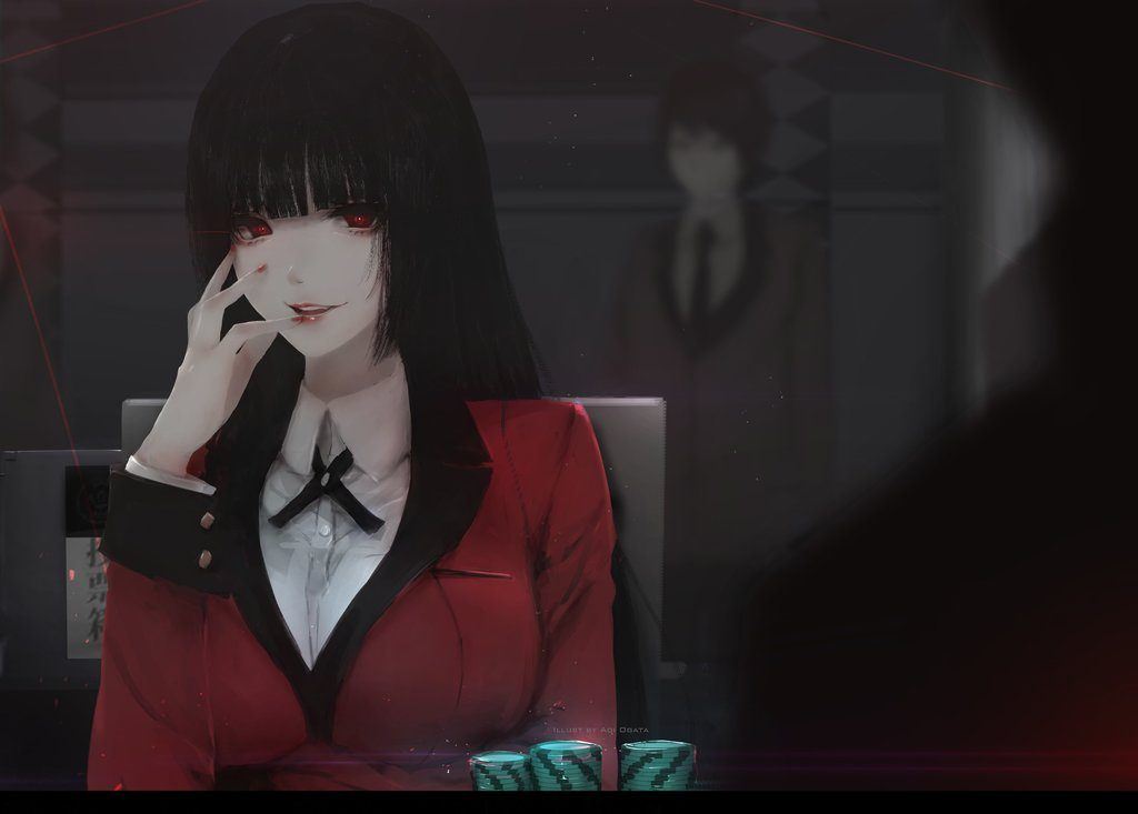 A shot of Kakegurui gambling in the show