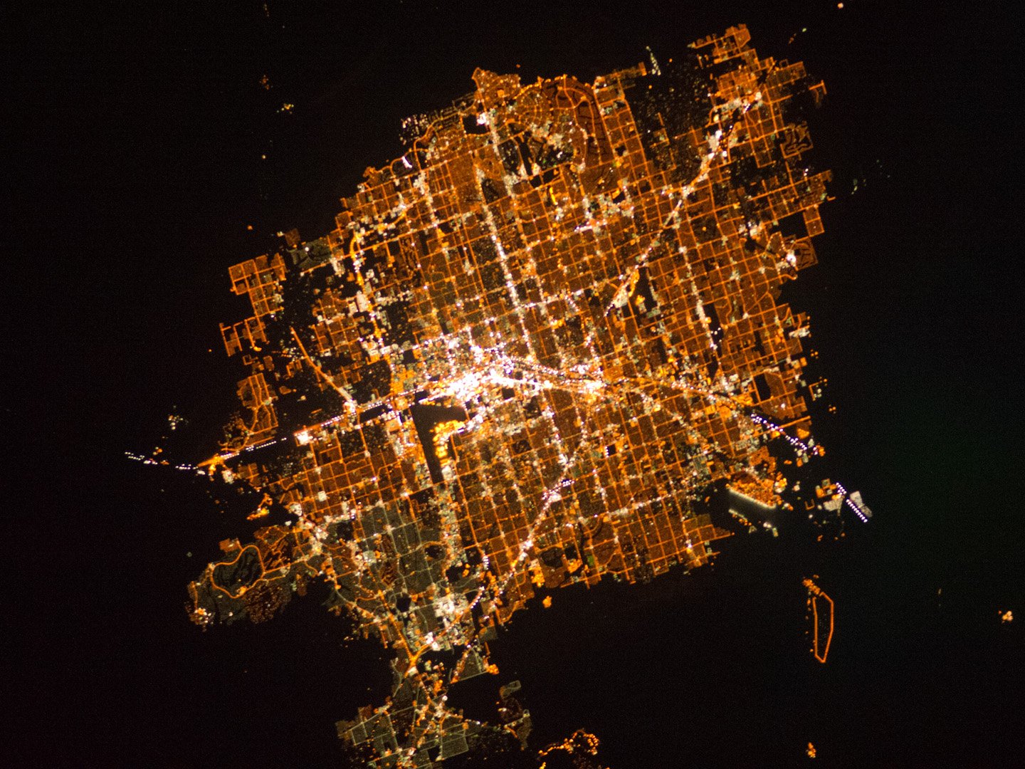 Las Vegas from above at night