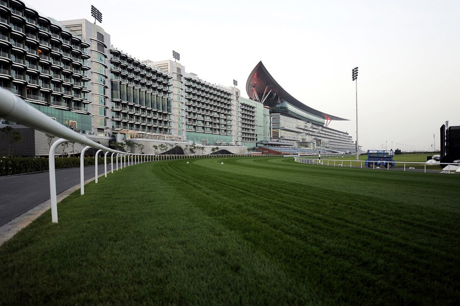 Like may things in Dubai, the Meydan Racecourse seems larger than life .