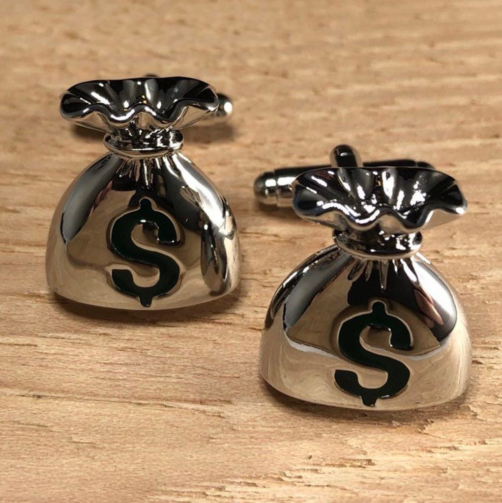 Money bag cufflinks