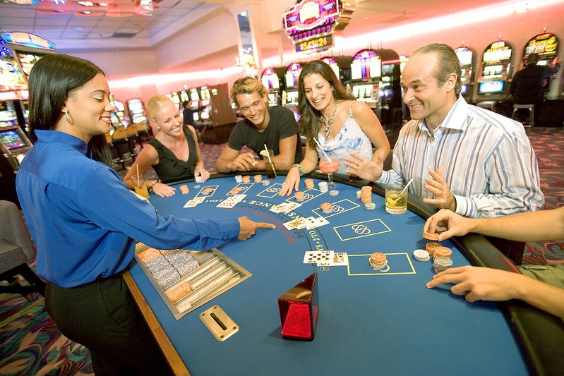 People gambling in a casino