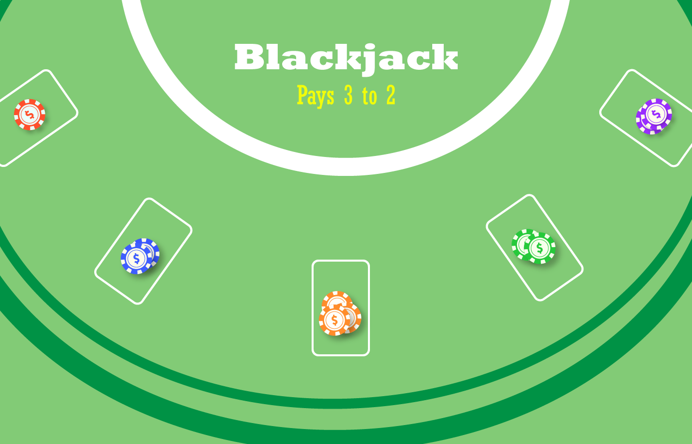 Player bets on a blackjack table