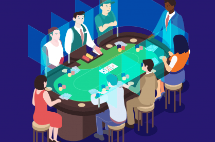 plexiglass surrounding poker game