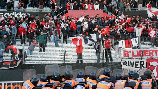 River Plate fans rioting in a football stadium