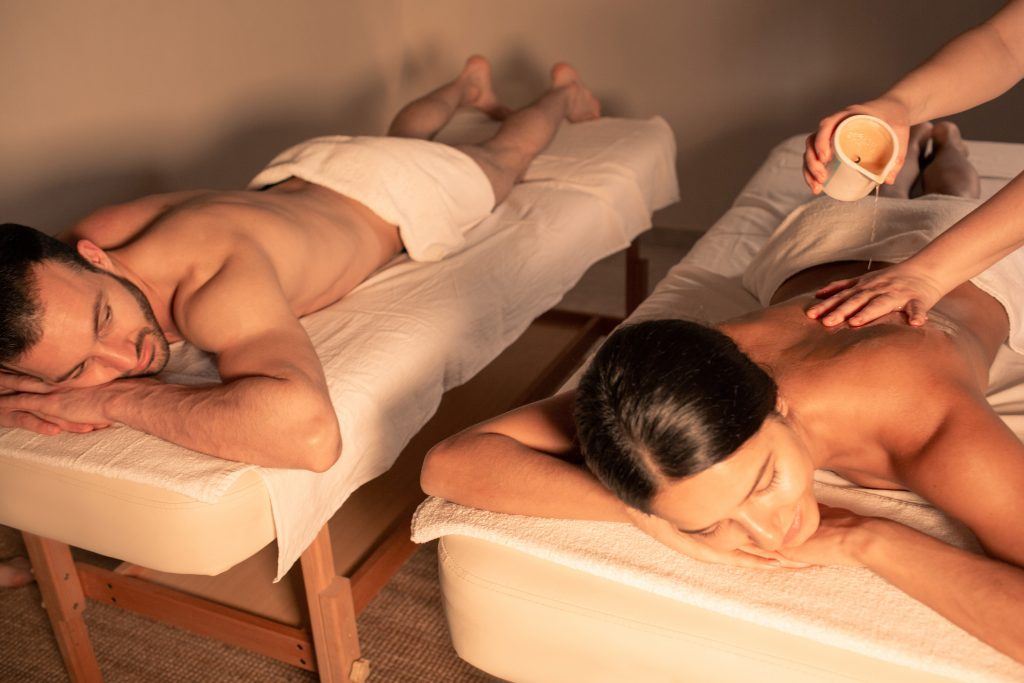 Couple getting massage