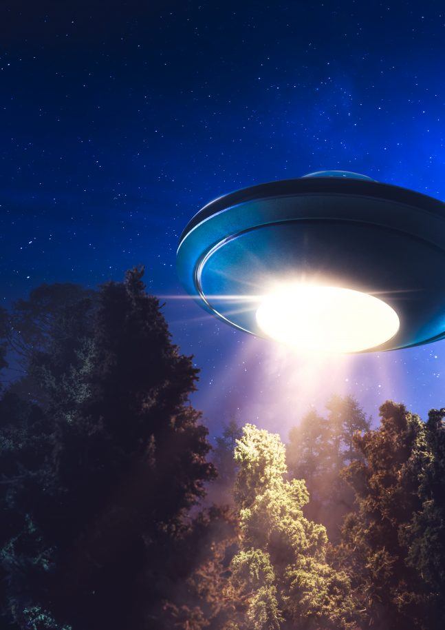 UFO in the sky at night