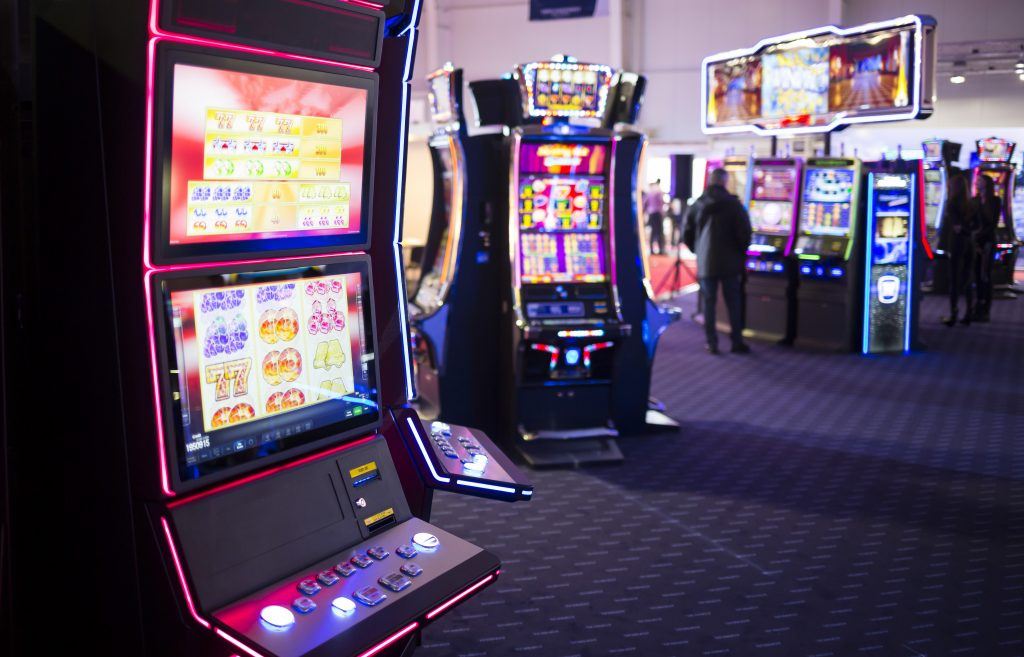 Slot machines in a casino